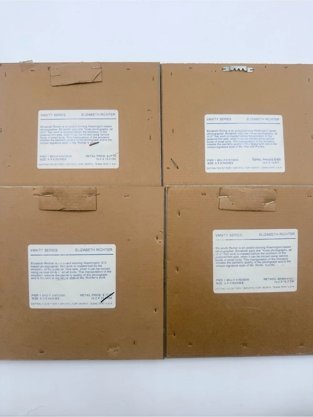 Vintage Pier 1 Imports Elizabeth Richter Vanity Series Artwork Lot of 4